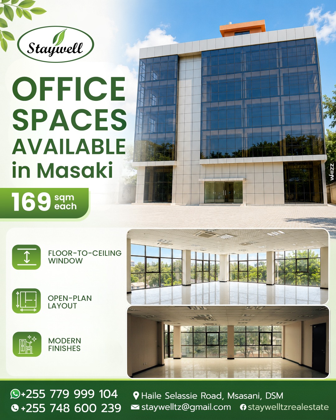 Office spaces available in Masaki