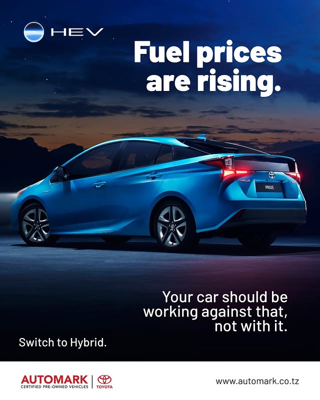 Drive smarter with Toyota Hybrid technology from Automark Tanzania.