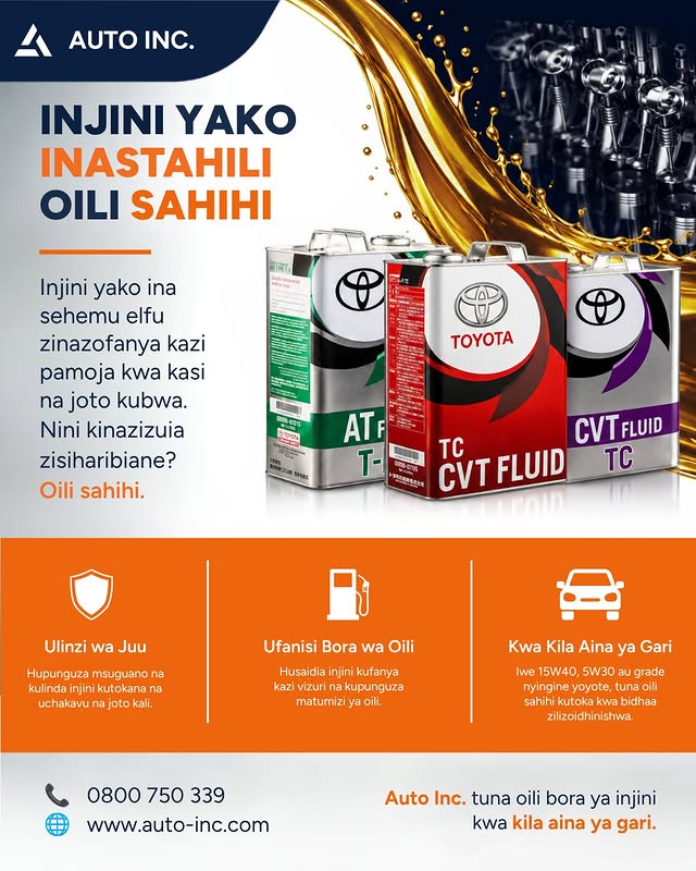 Injini yako inahitaji mafuta sahihi! 