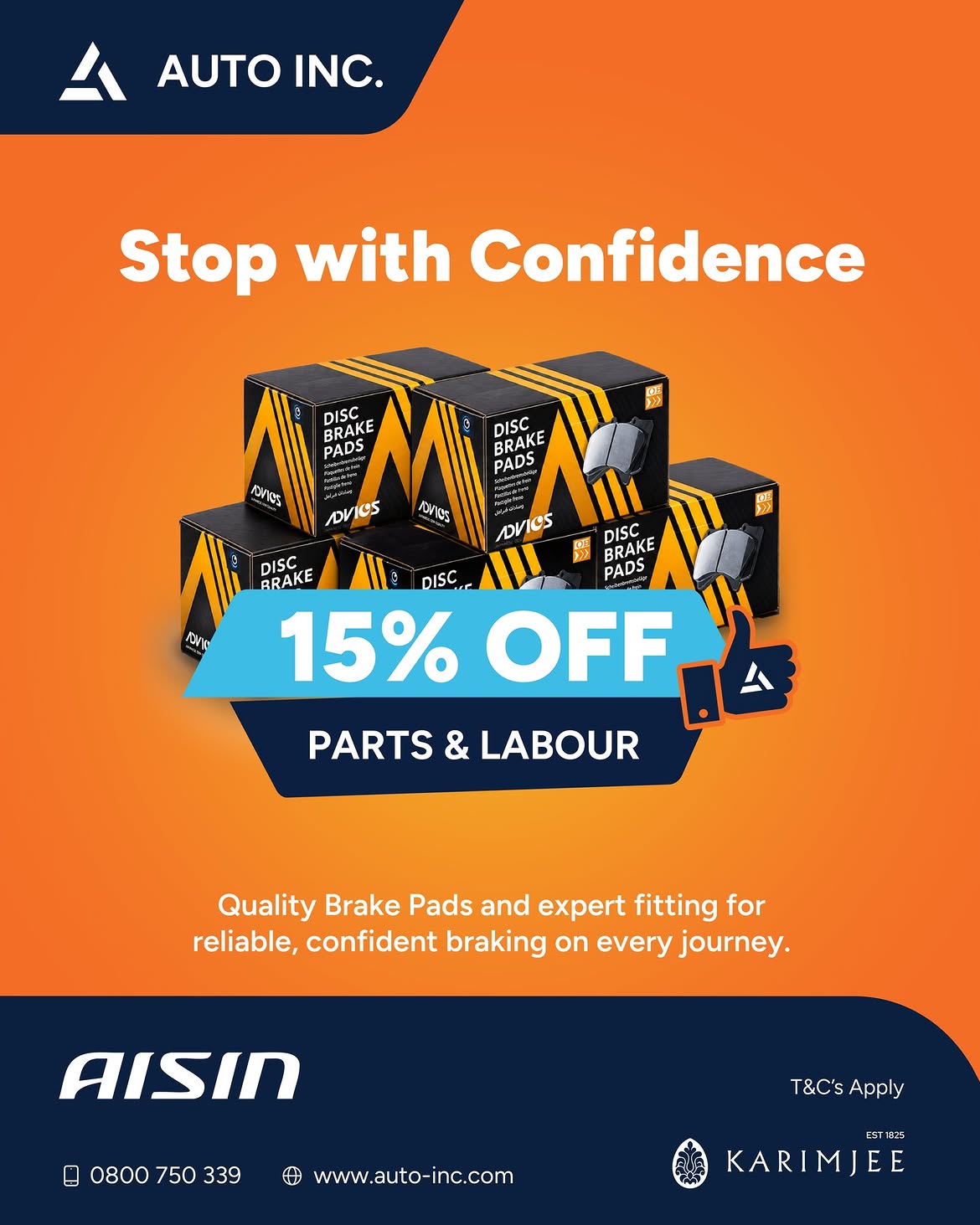 Save 15% on Brake Parts & Labour! 🚗