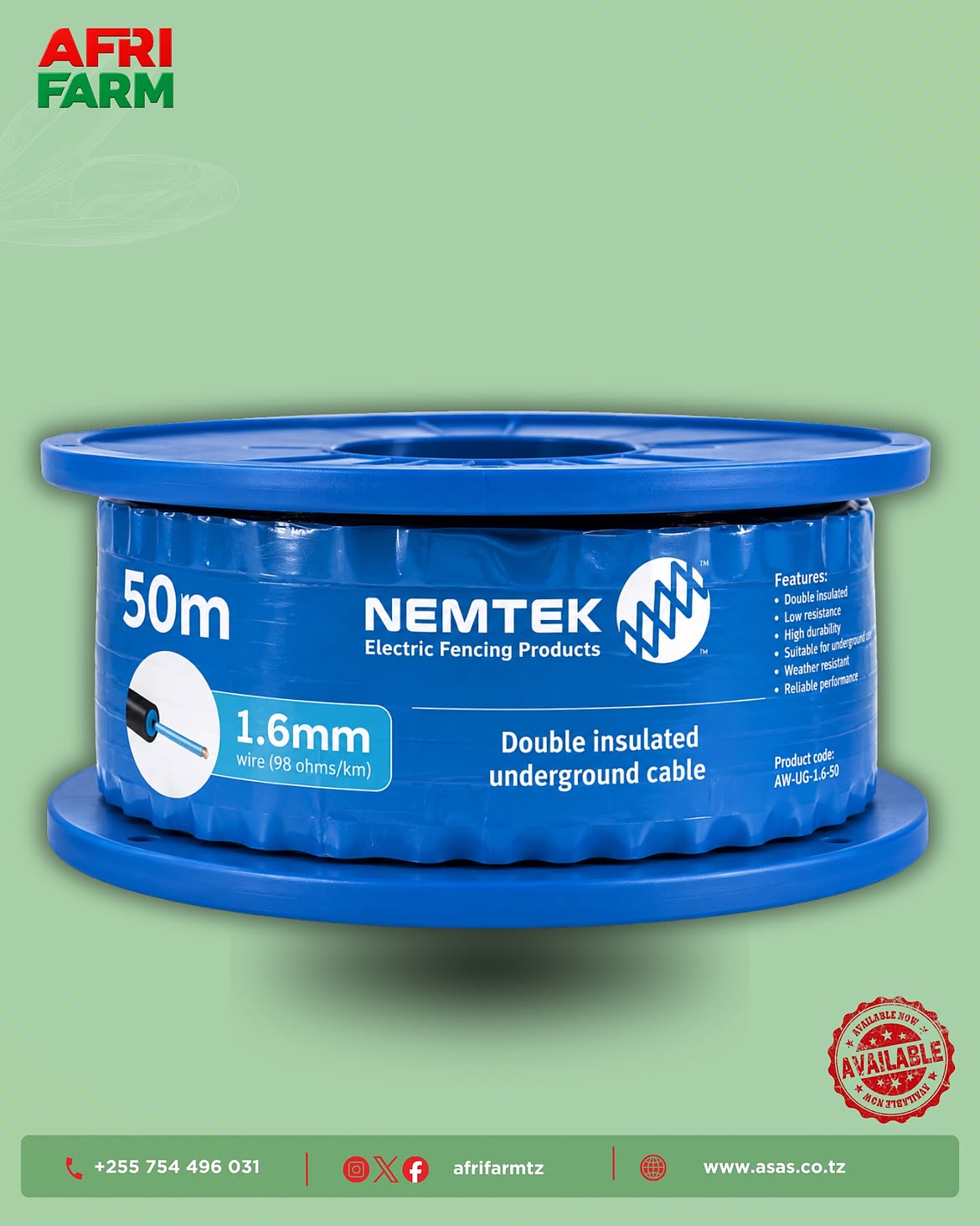 Nemtek Double Insulated Underground Cable from AfriFarm