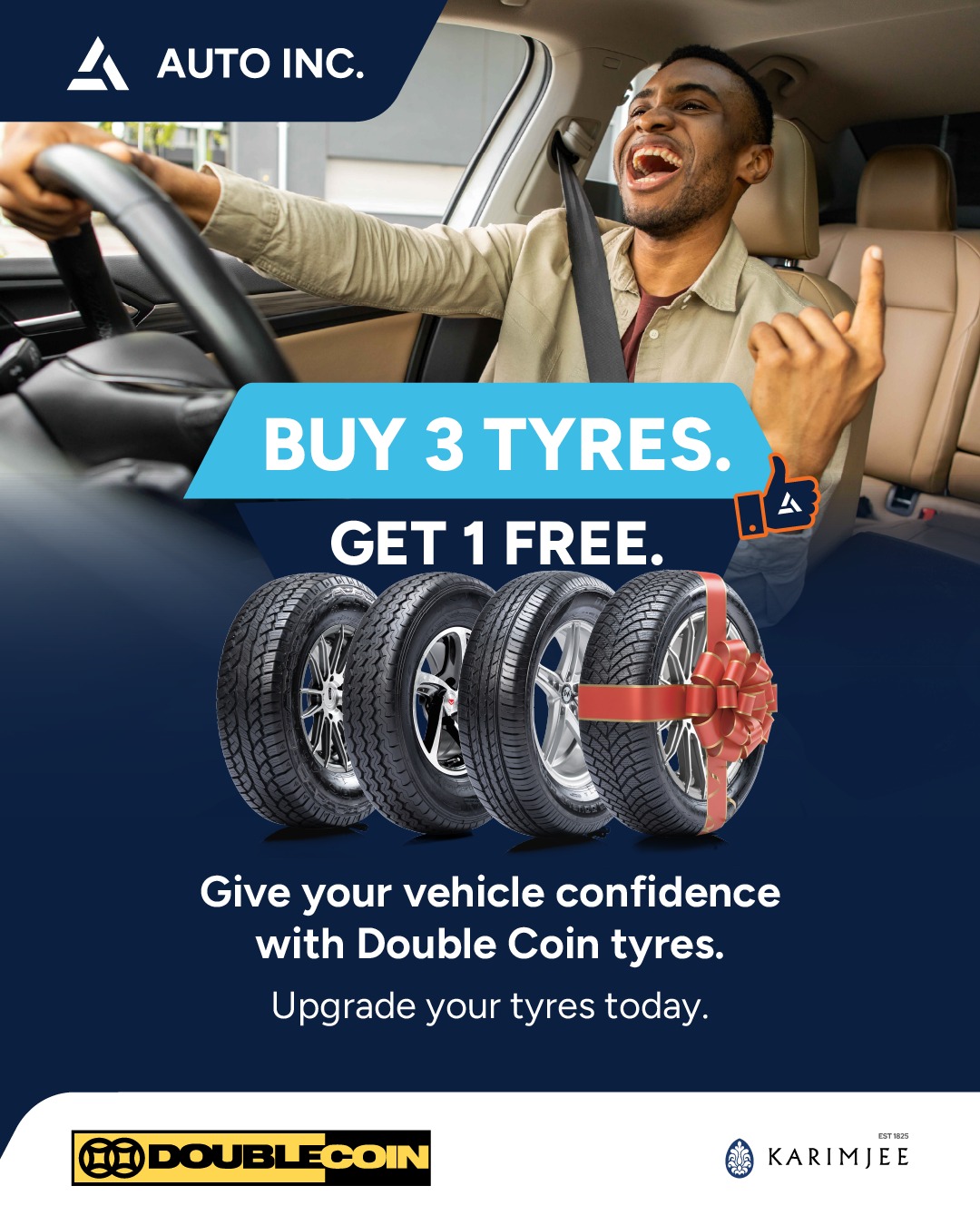 Buy 3 Tyres & Get 1 FREE!