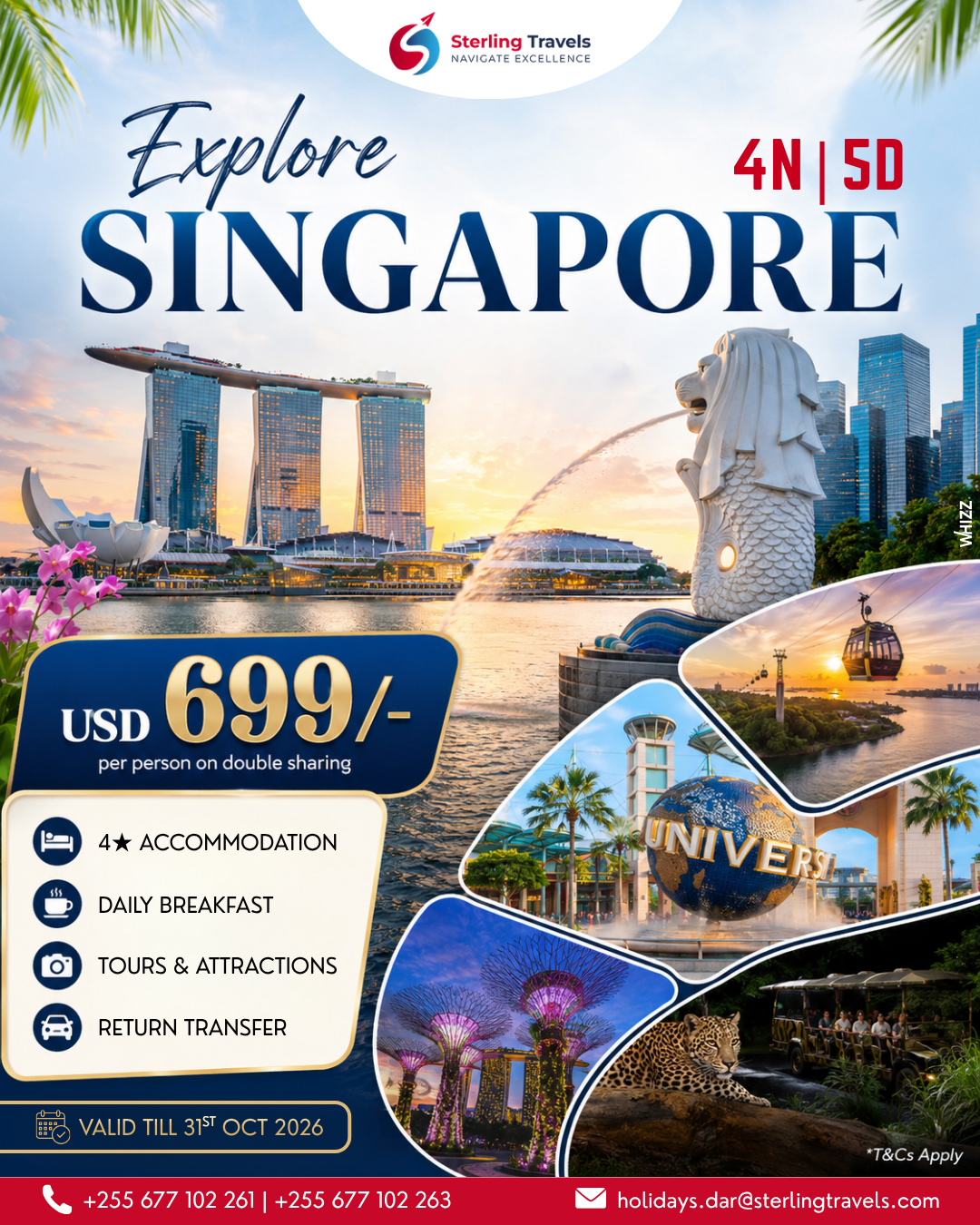 Explore Singapore - 4 Nights from USD 699!