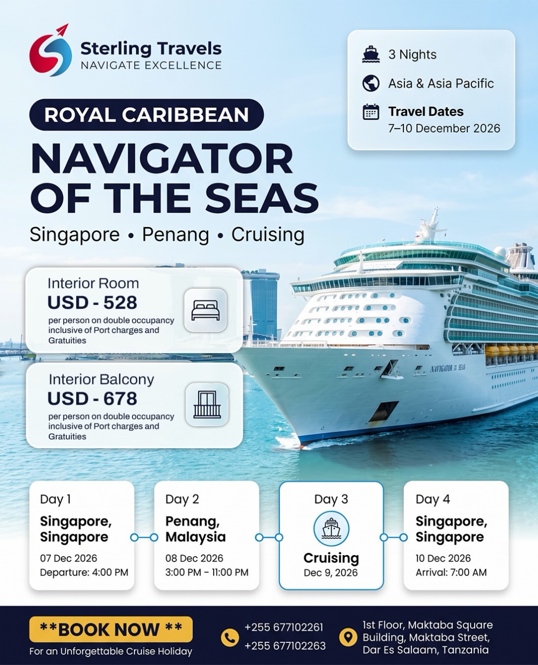  Book a cruise with Sterling Travels 