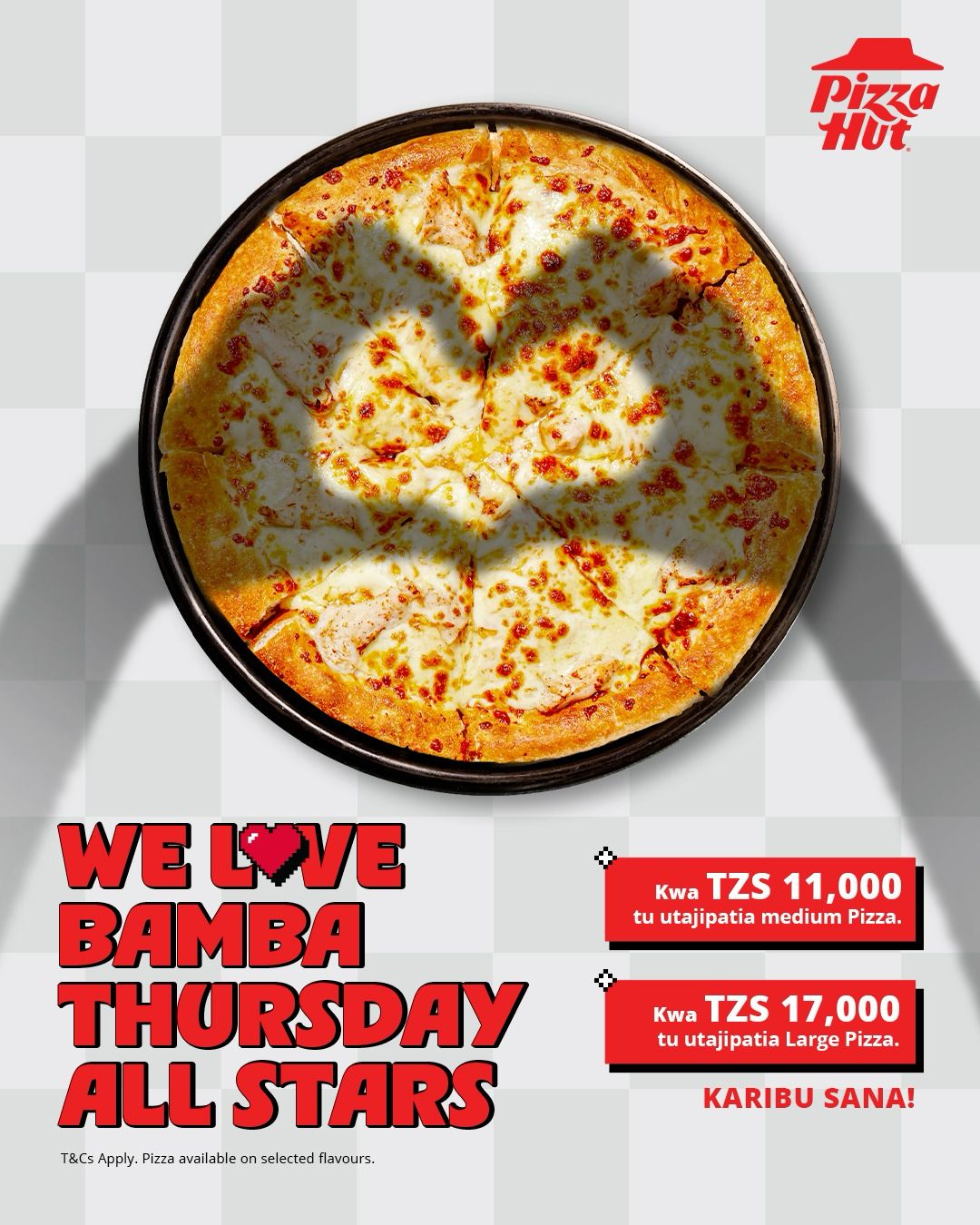 🍕 Medium TZS 11,000 au Large TZS 17,000!